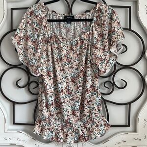 NWT ALYX LACE FLUTTER SLEEVE BLOUSE MULTI COLOR SIZE SMALL